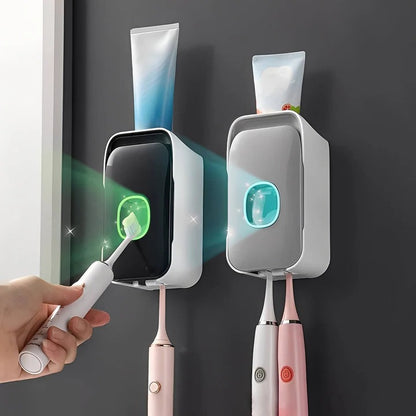 Wall Mounted Toothpaste Dispenser with Adhesive Installation