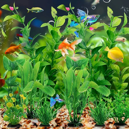 Decorative Artificial Plants for Fish Tanks, 10 Pieces