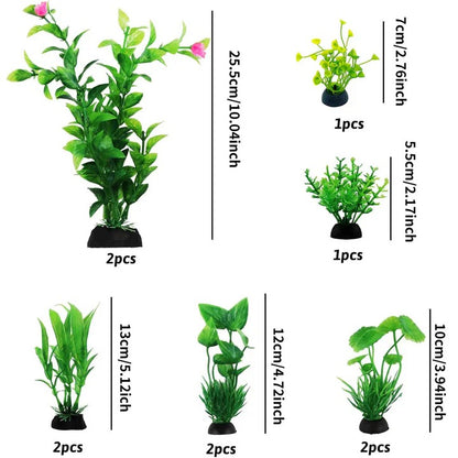 Decorative Artificial Plants for Fish Tanks, 10 Pieces