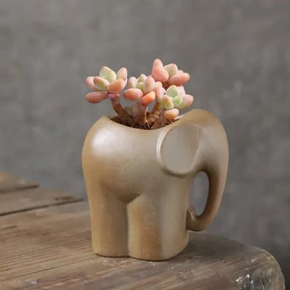 Animal Shaped Ceramic Succulent Planter for Desktop Pots
