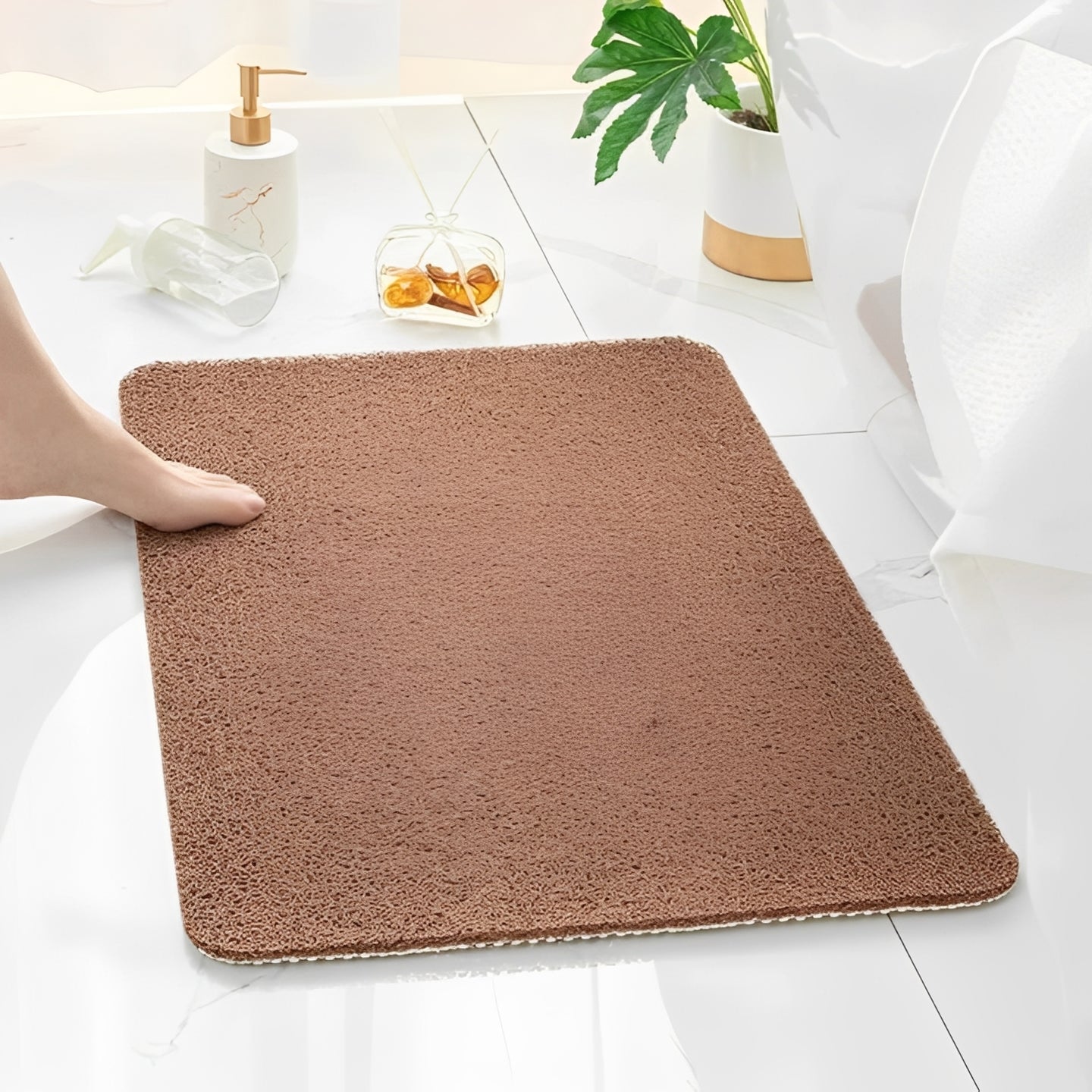 Bathroom Shower Mat with Non Slip Surface and Drainage Design