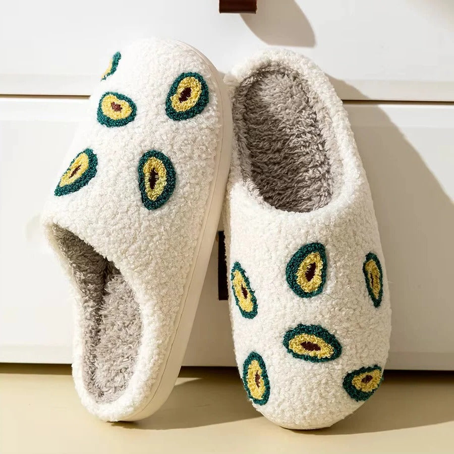 Fruit Design Cotton Slippers with Non Slip Sole for Indoor Use