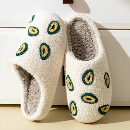 Fruit Design Cotton Slippers with Non Slip Sole for Indoor Use