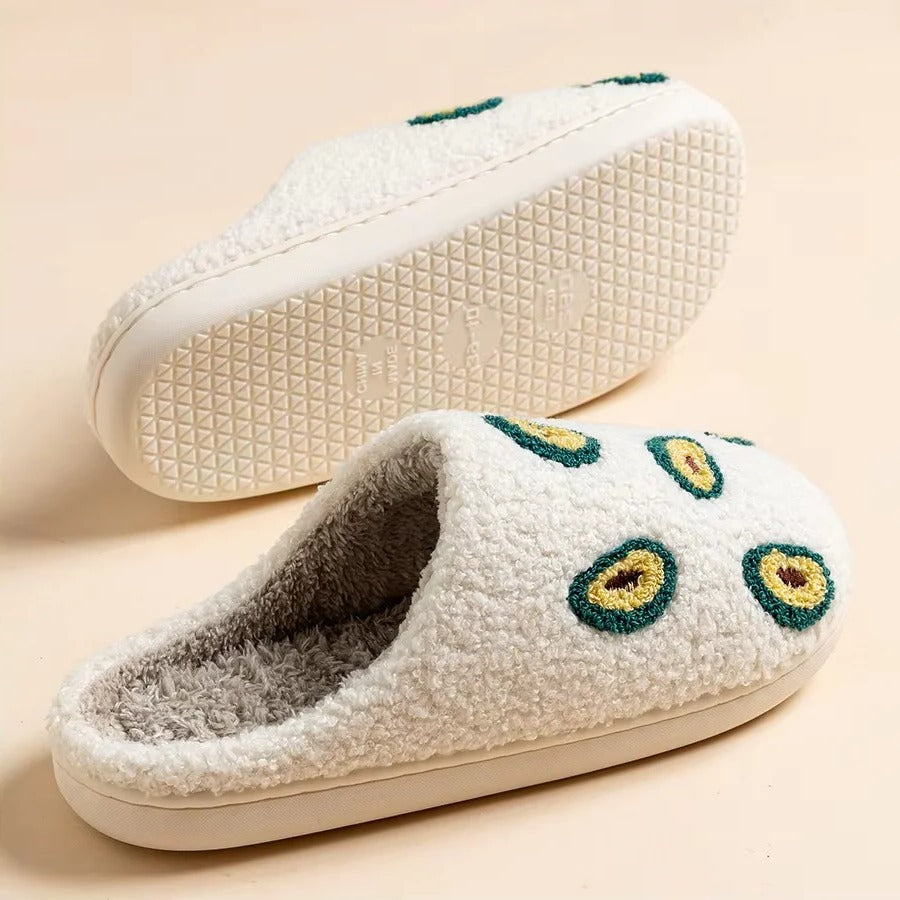 Fruit Design Cotton Slippers with Non Slip Sole for Indoor Use