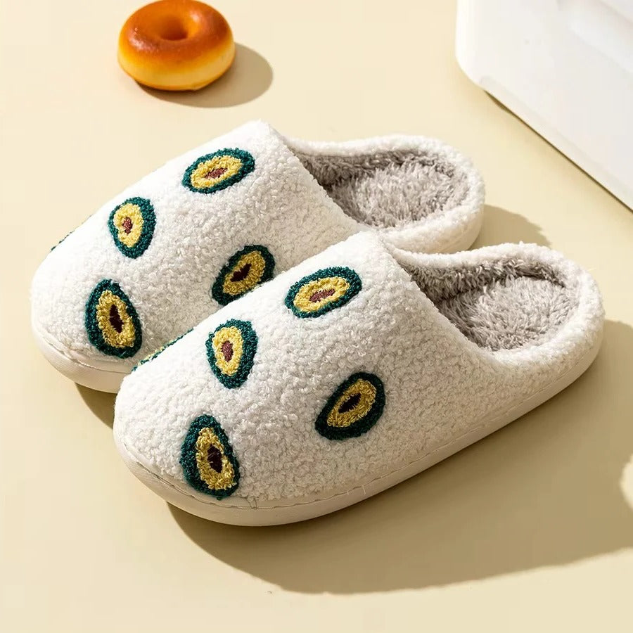 Fruit Design Cotton Slippers with Non Slip Sole for Indoor Use
