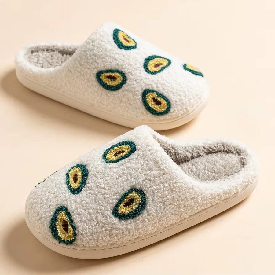Fruit Design Cotton Slippers with Non Slip Sole for Indoor Use