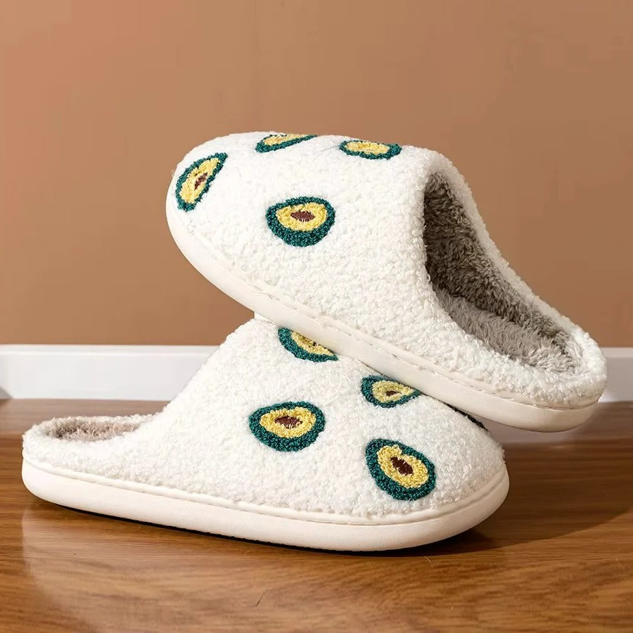 Fruit Design Cotton Slippers with Non Slip Sole for Indoor Use