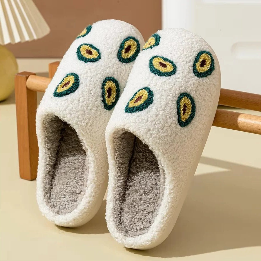 Fruit Design Cotton Slippers with Non Slip Sole for Indoor Use