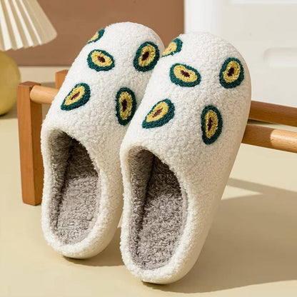 Fruit Design Cotton Slippers with Non Slip Sole for Indoor Use