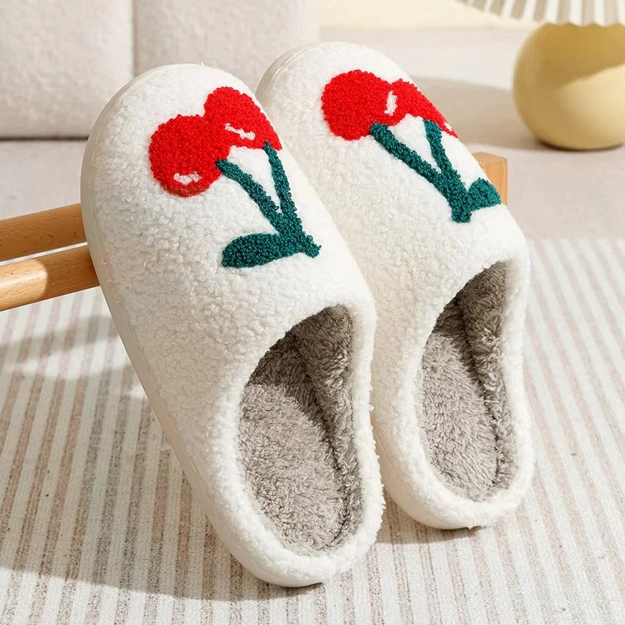 Fruit Design Cotton Slippers with Non Slip Sole for Indoor Use