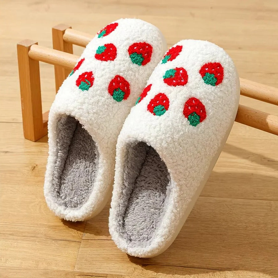 Fruit Design Cotton Slippers with Non Slip Sole for Indoor Use