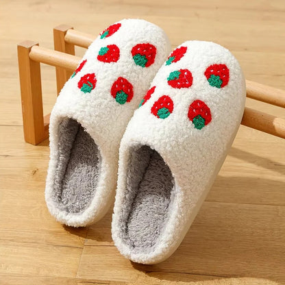 Fruit Design Cotton Slippers with Non Slip Sole for Indoor Use