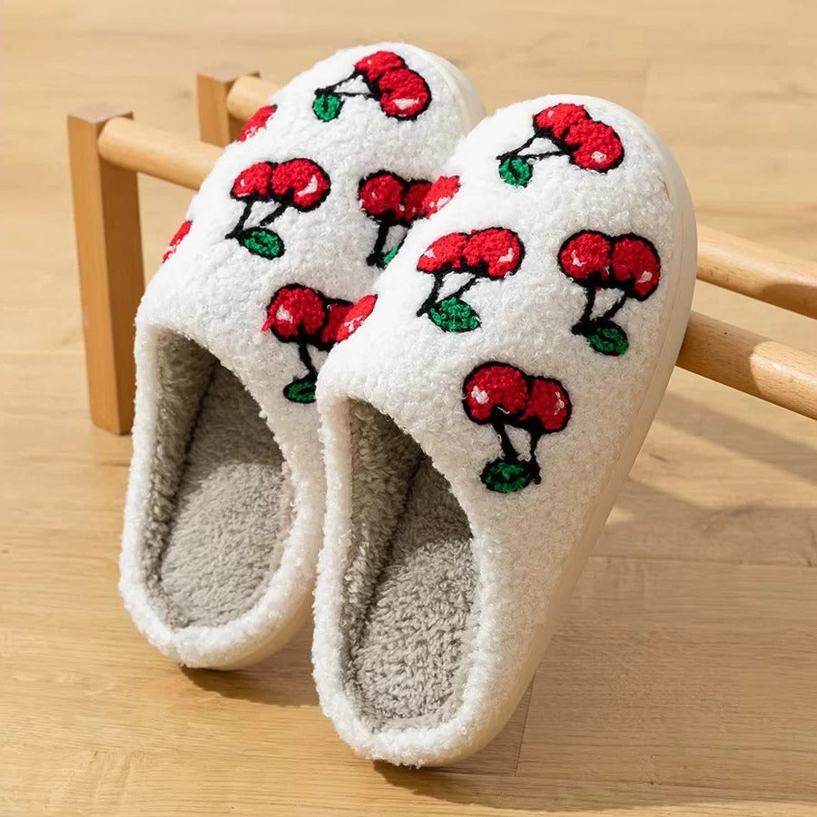 Fruit Design Cotton Slippers with Non Slip Sole for Indoor Use