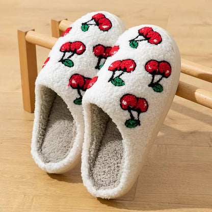 Fruit Design Cotton Slippers with Non Slip Sole for Indoor Use