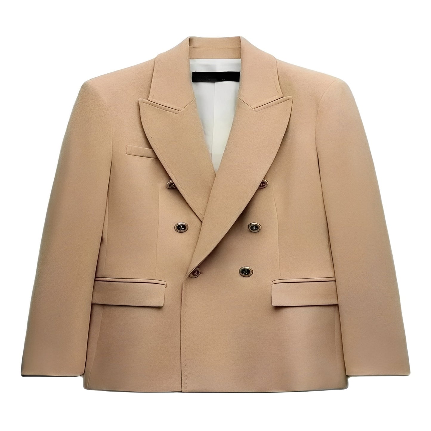 Women's Long Sleeve Button Front Blazer with V Neck  Design