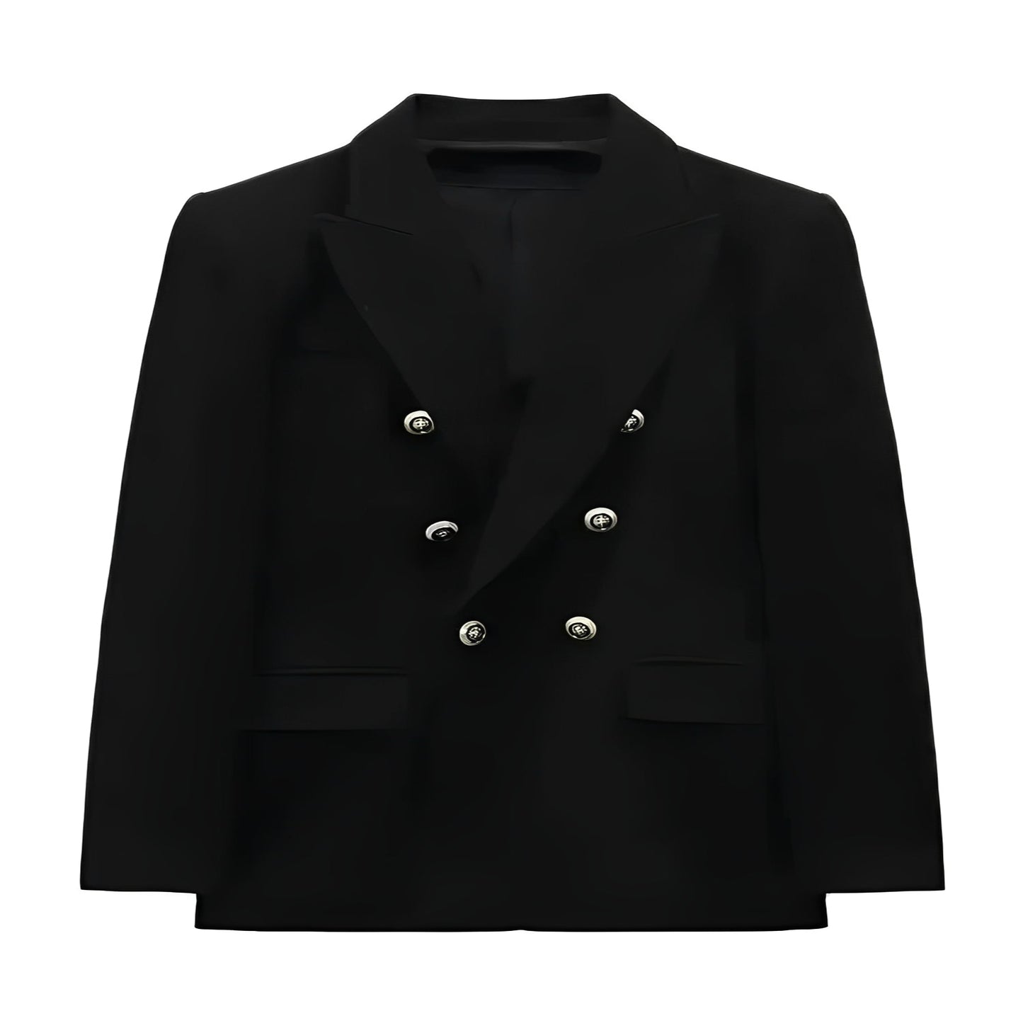 Women's Long Sleeve Button Front Blazer with V Neck  Design