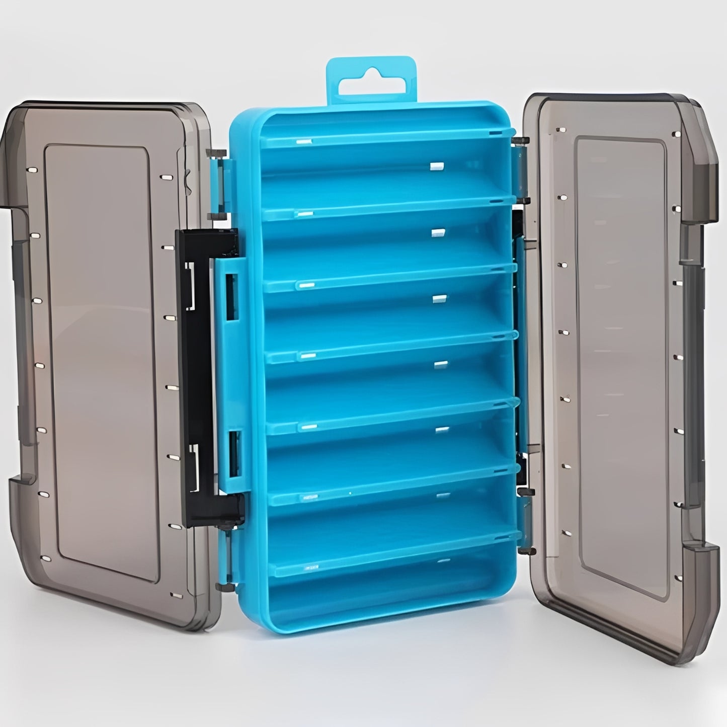 Fishing Tackle Box with Double Sided Compartment Storage