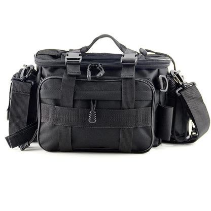 Fishing Gear Storage Bag with Multiple Compartments and Shoulder Strap