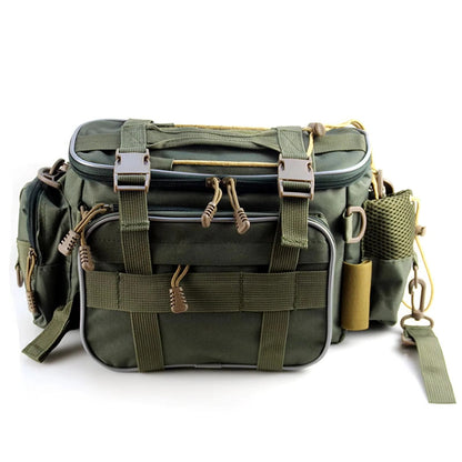 Fishing Gear Storage Bag with Multiple Compartments and Shoulder Strap