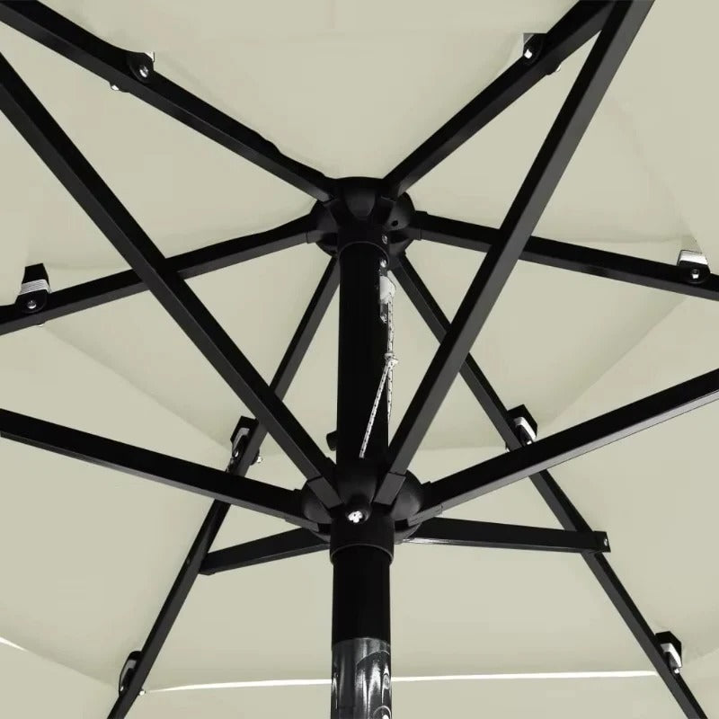 Three Tier Patio Umbrella with Crank Tilt and Aluminum Pole