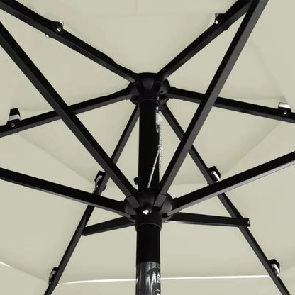 Three Tier Patio Umbrella with Crank Tilt and Aluminum Pole