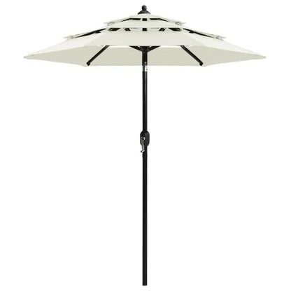 Three Tier Patio Umbrella with Crank Tilt and Aluminum Pole