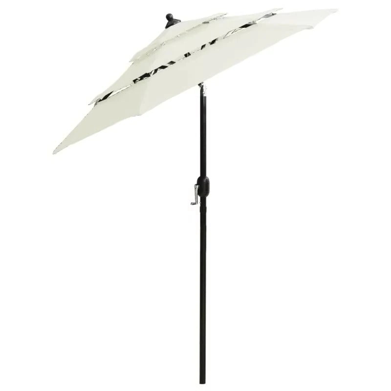 Three Tier Patio Umbrella with Crank Tilt and Aluminum Pole
