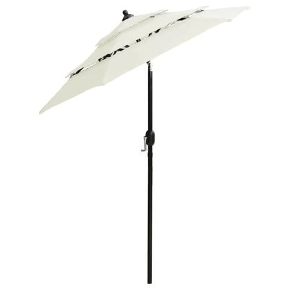 Three Tier Patio Umbrella with Crank Tilt and Aluminum Pole
