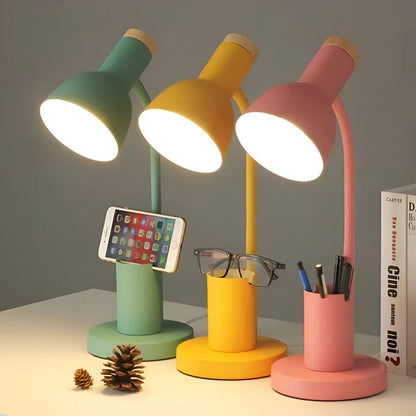 Nordic LED Table Lamp with Integrated Pen Holder