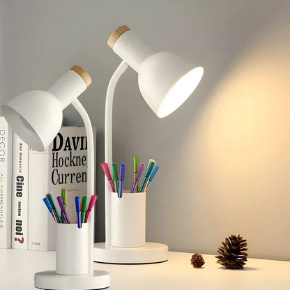 Nordic LED Table Lamp with Integrated Pen Holder