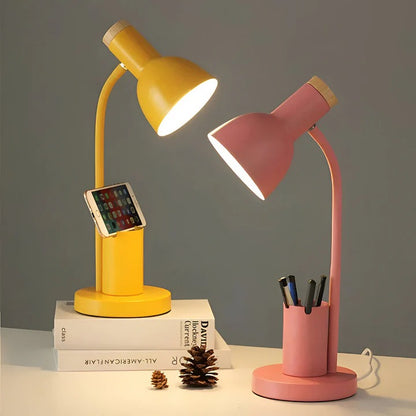 Nordic LED Table Lamp with Integrated Pen Holder