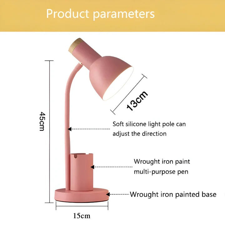 Nordic LED Table Lamp with Integrated Pen Holder
