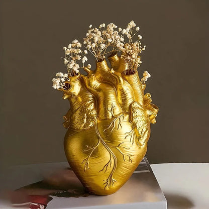 Heart Shaped Bamboo and Wood Vase for Decorative Display