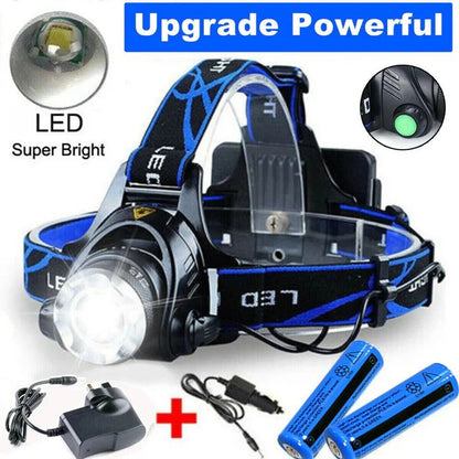 USB Rechargeable LED Headlamp for Hands Free Lighting