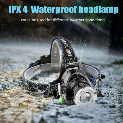 USB Rechargeable LED Headlamp for Hands Free Lighting