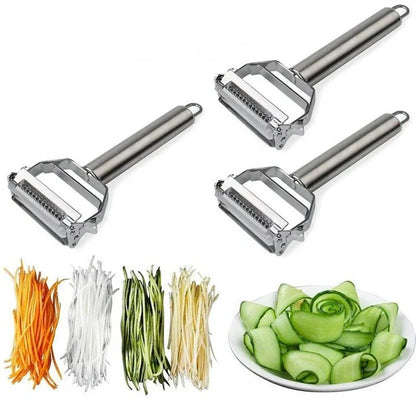 Stainless Steel Vegetable Peeler with Julienne Blade Attachment