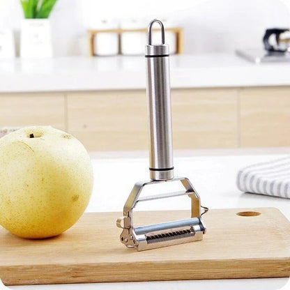 Stainless Steel Vegetable Peeler with Julienne Blade Attachment