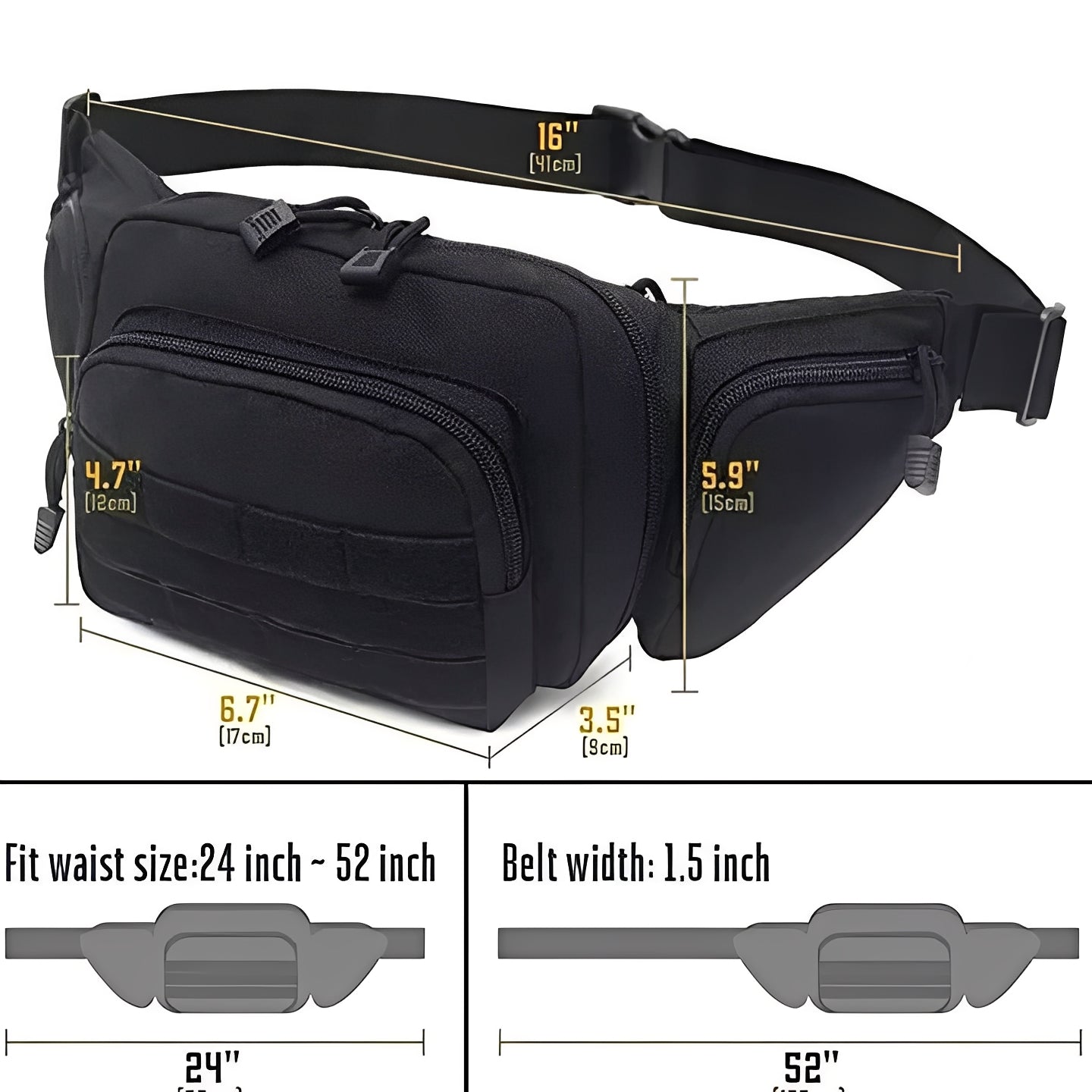 Waist Pouch with Concealed Compartment Design