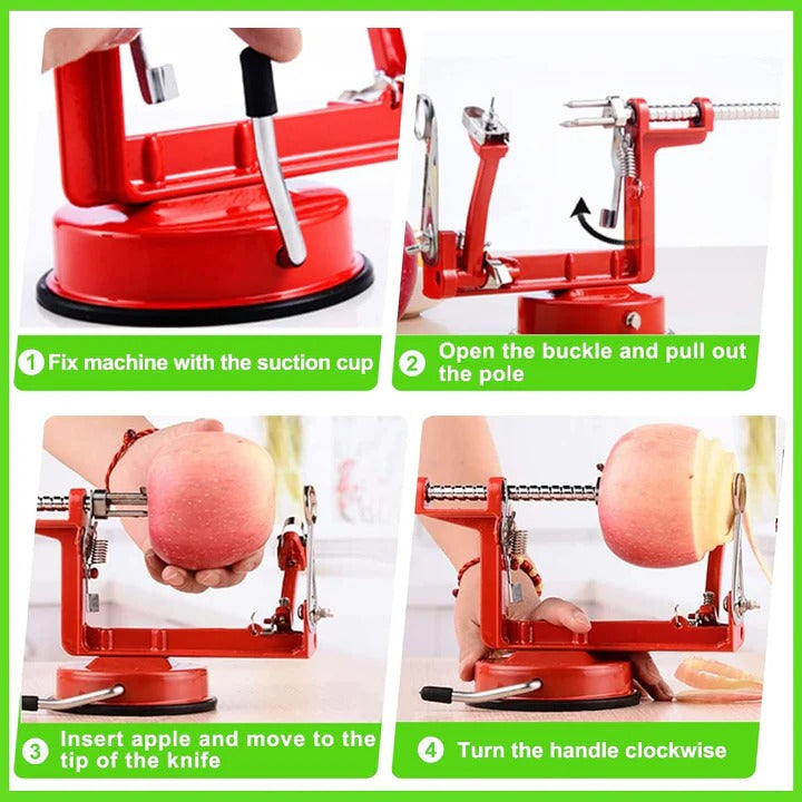 Stainless Steel Apple Peeler and Spiral Slicer for Kitchen Prep