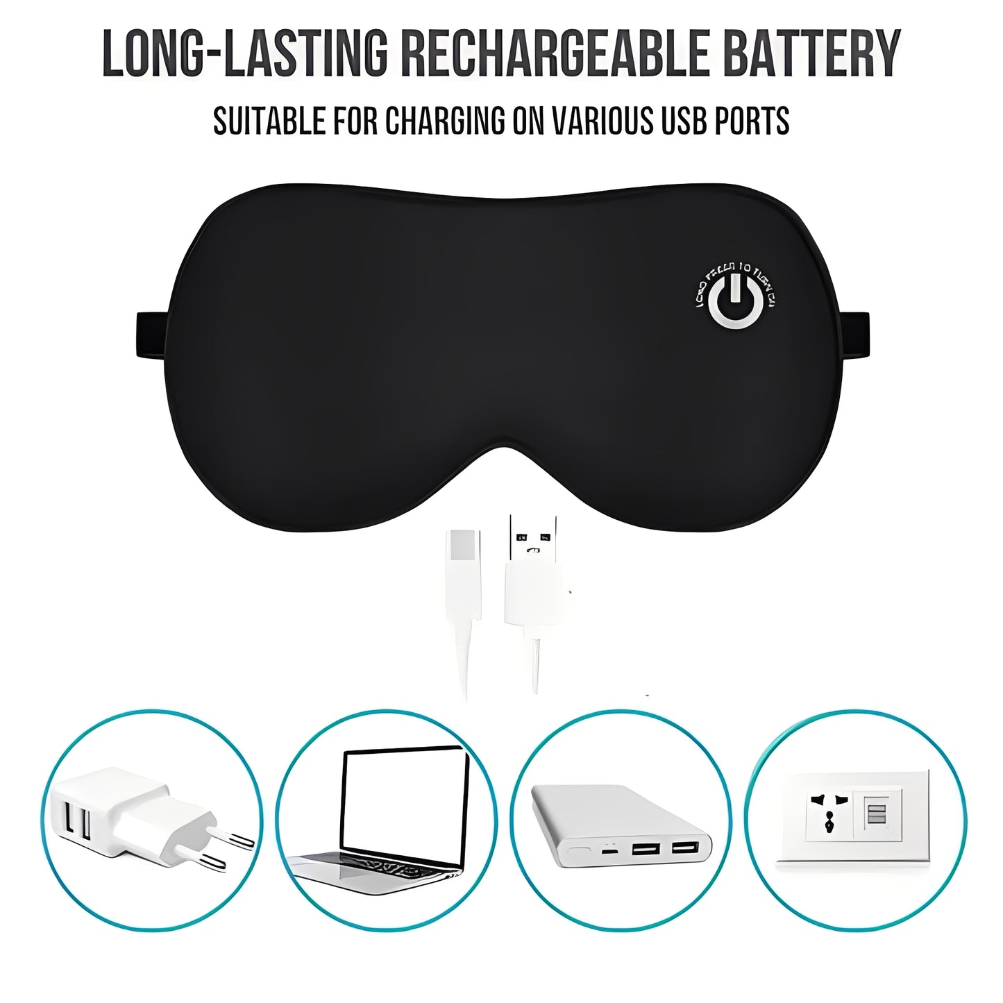 Rechargeable Heated Eye Mask for Relaxation and Sleep Support