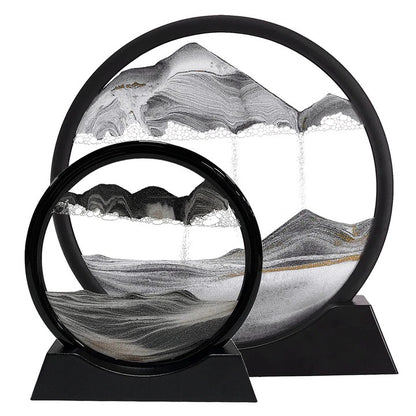 Dynamic Sandscape Art with Flowing Sand Motion