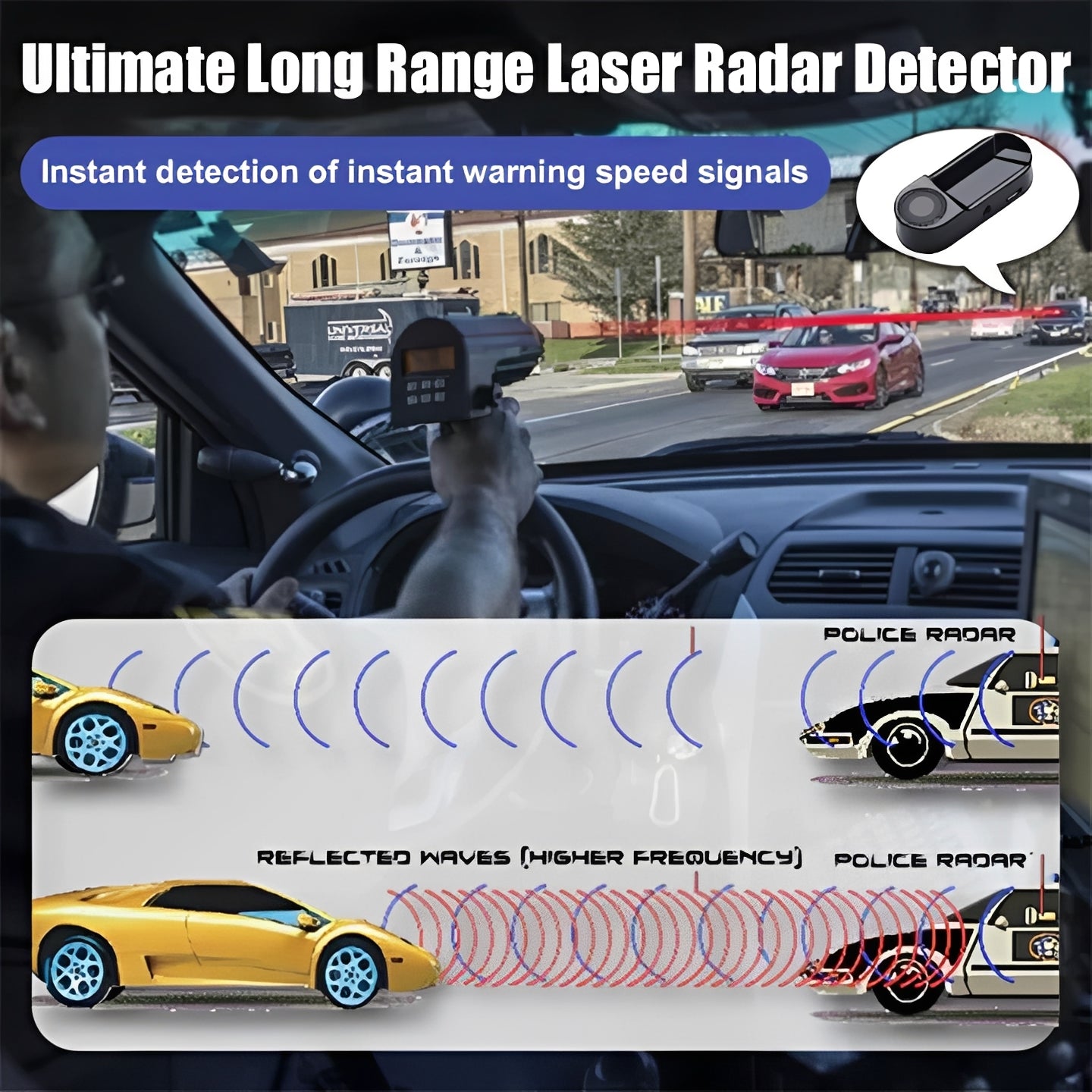Long Range Radar Detector for Vehicles