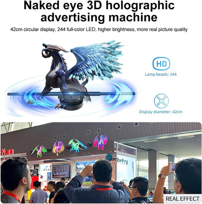 LED Hologram Fan Projector with 3D Display