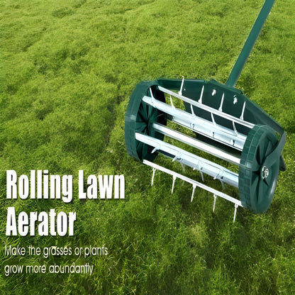 Lawn Aerator Tool with Steel Spikes, Manual Soil Aeration for Yard and Garden