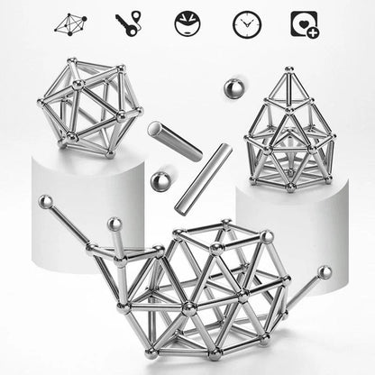 Magnetic Building Sphere Kit with DIY Connector Rods
