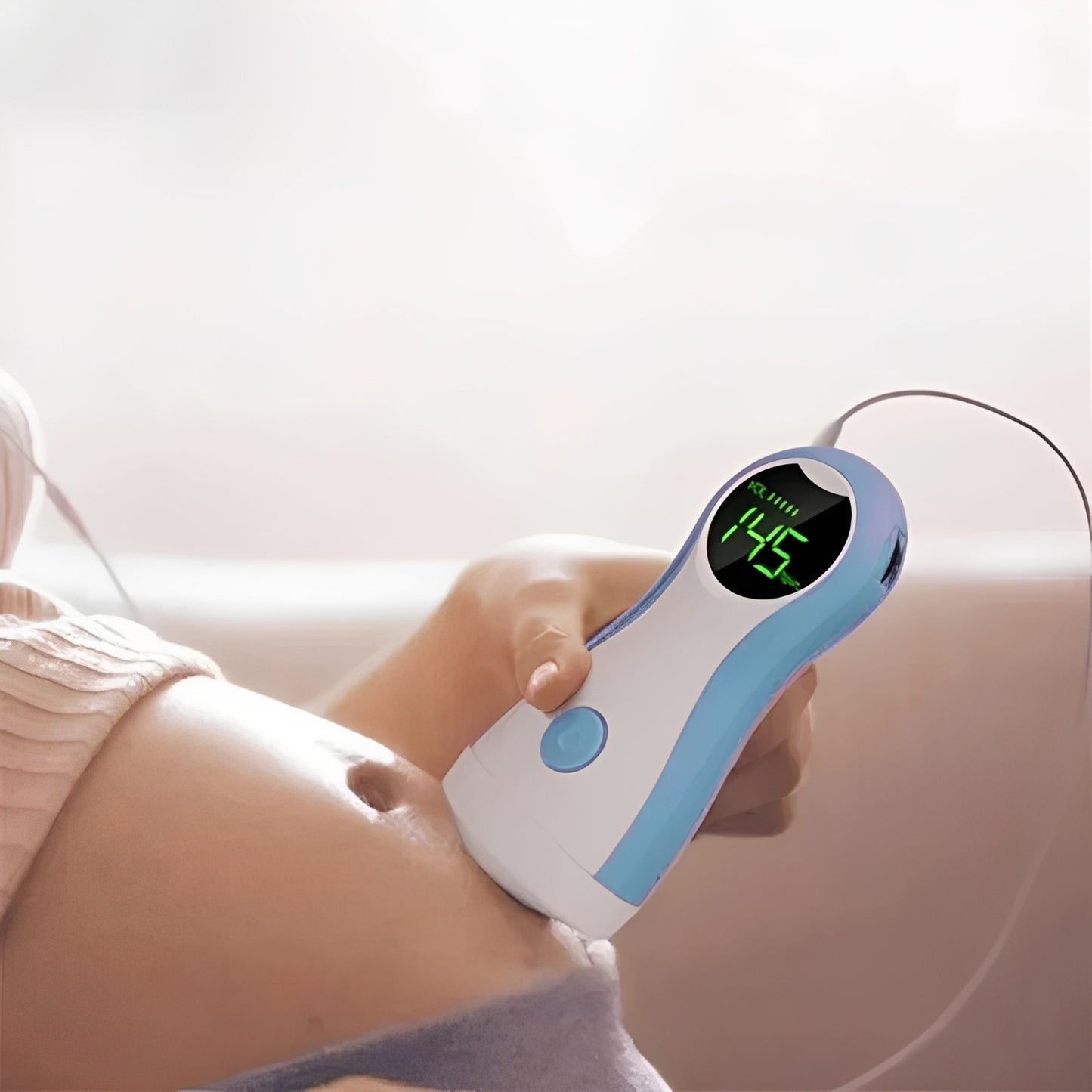 Handheld Pregnancy Listening Device with LCD Display and Headphone Output