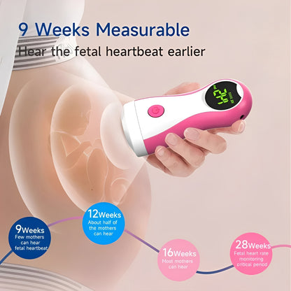 Handheld Pregnancy Listening Device with LCD Display and Headphone Output