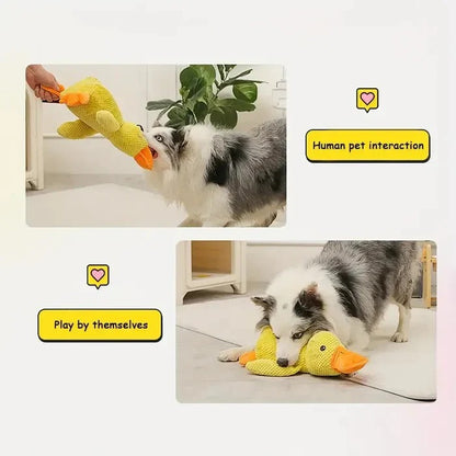 Duck Shaped Squeaky Dog Toy with Reinforced Stitching