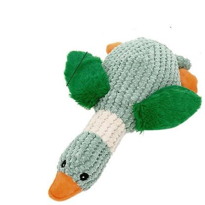 Reinforced Goose Plush Dog Toy with Textured Fabric