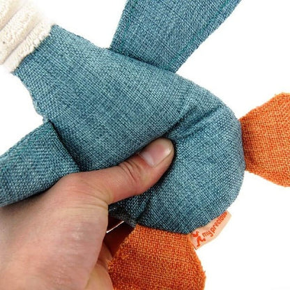 Reinforced Goose Plush Dog Toy with Textured Fabric